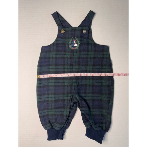 VTG Irish Babies Overalls St Patrick Embroidered Plaid Size 6 - 9 Months (Bx 22) - Picture 4 of 5